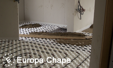 Chantier de chape réalisé par Europachape